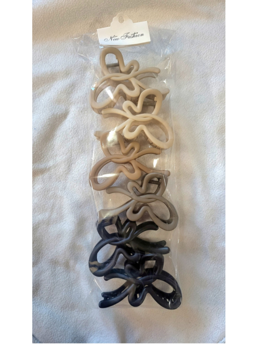 Women's butterfly hair claw clips beige brown black neutral color